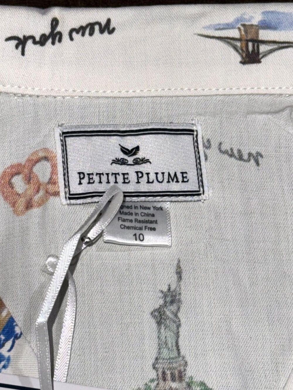 Petite Plume New York Pajama Set Size 10 Kids Flannel Button-Up Sleepwear - Picture 7 of 11